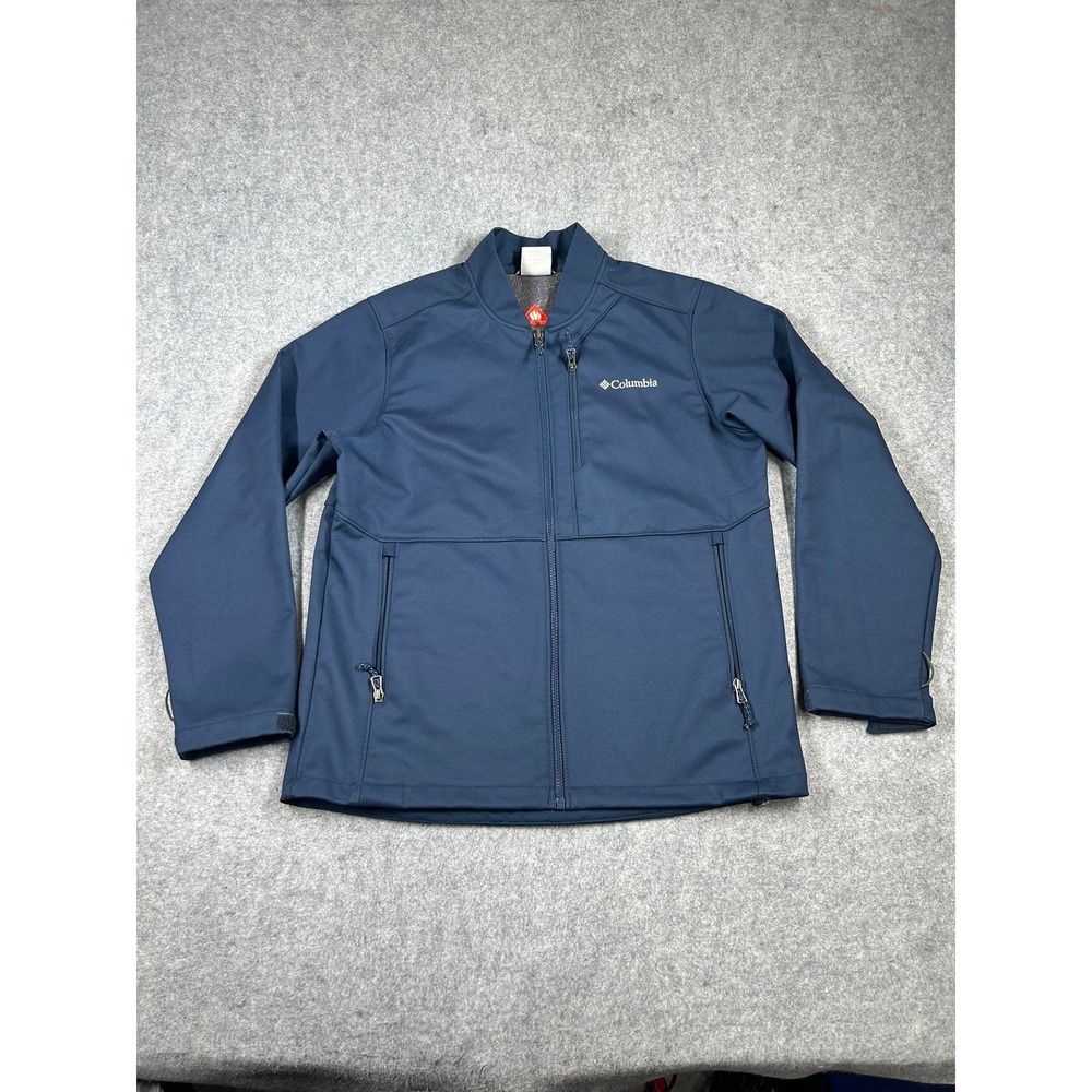 Columbia Softshell Jacket Mens Medium Blue Omni-Heat Interchange Full Zip